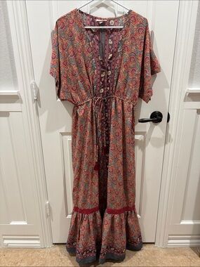 Anthropologie Boemo Paisley Maxi Boho Dress Size M